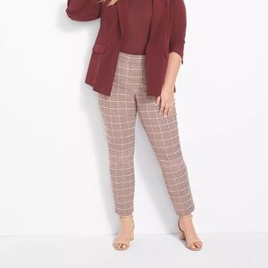 Lane Bryant Berry Plaid 4 Season Ankle Pant Size 22